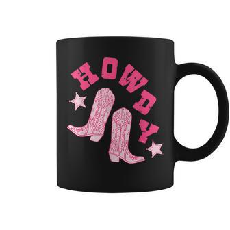 Vintage Pink Howdy Rodeo Western Country South Cowgirl Boot Rodeo Funny Gifts Coffee Mug | Mazezy