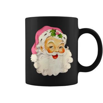 Vintage Pink Santa Claus Pink Christmas Pink Pajamas Xmas Coffee Mug - Monsterry CA