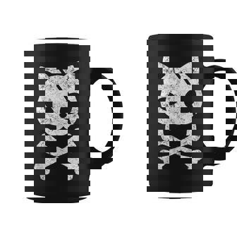 Vintage Pirate Cat Kitten Halloween Skull Cross Bones Halloween Funny Gifts Coffee Mug | Mazezy