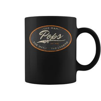 Vintage Pops New Grandpa Est 2019 The Man MythLegend Gift Coffee Mug | Mazezy