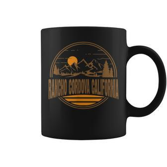 Vintage Rancho Cordova California Mountain Hiking Print Coffee Mug | Mazezy