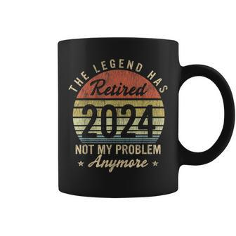Vintage Retired 2024 Not My Problem Retirement For Women Coffee Mug - Thegiftio UK
