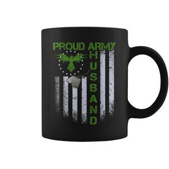 Vintage Retro Flag Proud Army Husband Dog Tags Military Gift Coffee Mug | Mazezy