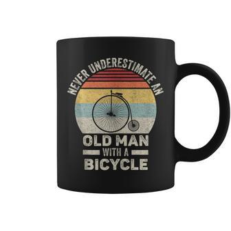 Vintage Retro Never Underestimate An Old Man With A Bicycle Coffee Mug - Thegiftio UK