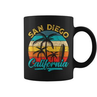 Vintage San Diego California Beach Surf Summer Vacations California Gifts And Merchandise Funny Gifts Coffee Mug | Mazezy