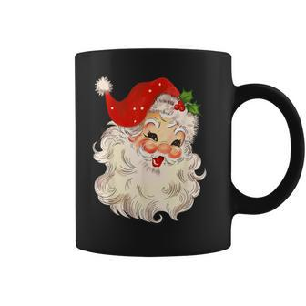 Vintage Santa Claus Face Christmas Xmas Santa Claus Coffee Mug - Seseable