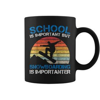 Vintage School Is Important But Snowboarding Is Importanter Coffee Mug | Mazezy