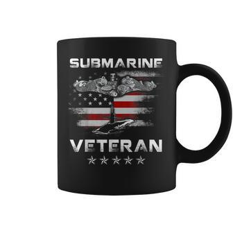 Vintage Submarine Veteran American Flag Patriotic Coffee Mug | Mazezy