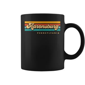 Vintage Sunset Stripes Aaronsburg Pennsylvania Coffee Mug | Mazezy
