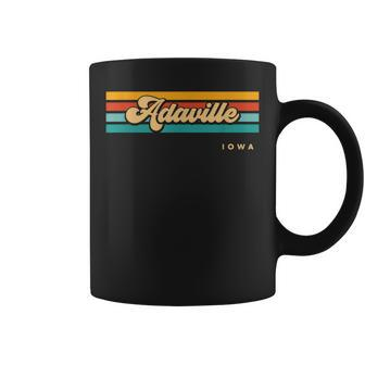 Vintage Sunset Stripes Adaville Iowa Coffee Mug | Mazezy