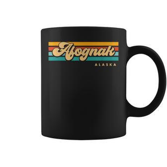Vintage Sunset Stripes Afognak Alaska Coffee Mug | Mazezy