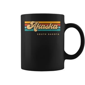 Vintage Sunset Stripes Akaska South Dakota Coffee Mug | Mazezy CA