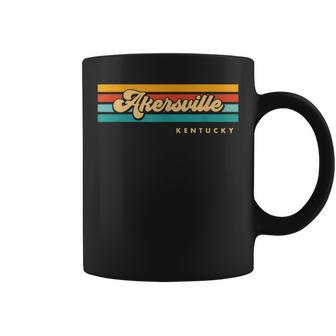 Vintage Sunset Stripes Akersville Kentucky Coffee Mug | Mazezy