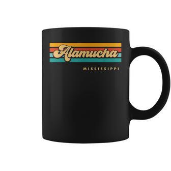 Vintage Sunset Stripes Alamucha Mississippi Coffee Mug | Mazezy