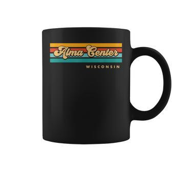 Vintage Sunset Stripes Alma Center Wisconsin Coffee Mug | Mazezy