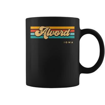 Vintage Sunset Stripes Alvord Iowa Coffee Mug | Mazezy
