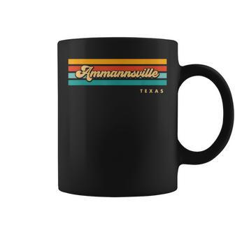 Vintage Sunset Stripes Ammannsville Texas Coffee Mug | Mazezy