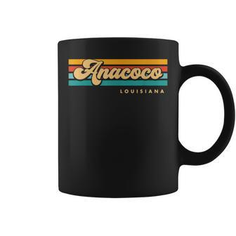 Vintage Sunset Stripes Anacoco Louisiana Coffee Mug | Mazezy