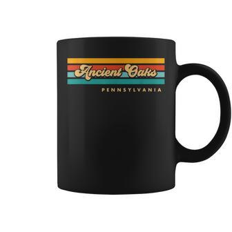 Vintage Sunset Stripes Ancient Oaks Pennsylvania Coffee Mug | Mazezy