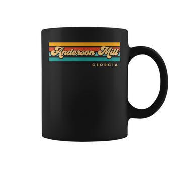 Vintage Sunset Stripes Anderson Mill Georgia Coffee Mug | Mazezy