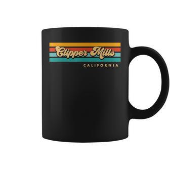 Vintage Sunset Stripes Clipper Mills California Coffee Mug | Mazezy