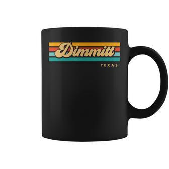 Vintage Sunset Stripes Dimmitt Texas Coffee Mug | Mazezy