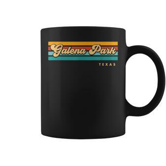 Vintage Sunset Stripes Galena Park Texas Coffee Mug | Mazezy