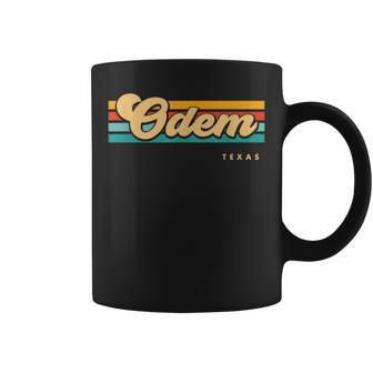 Vintage Sunset Stripes Odem Texas Coffee Mug | Mazezy