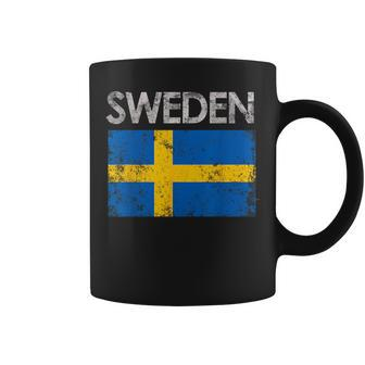 Vintage Sweden Swedish Flag Pride Gift Pride Month Funny Designs Funny Gifts Coffee Mug | Mazezy