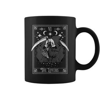 Vintage Tarot Card The Lovers Grim Reaper Occult Unholy Coffee Mug | Mazezy