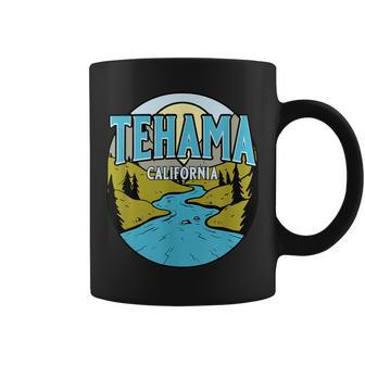 Vintage Tehama California River Valley Souvenir Print Coffee Mug | Mazezy
