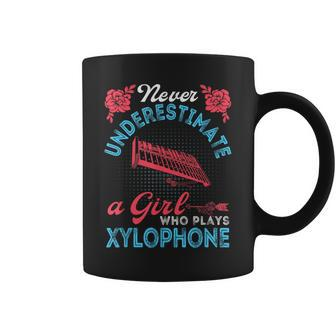 Vintage Never Underestimate Girl Who Plays Xylophone Musical Coffee Mug | Mazezy