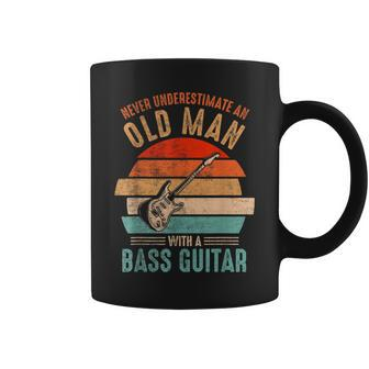 Vintage Never Underestimate An Old Man With A Bass Guitar Coffee Mug - Seseable