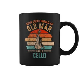 Vintage Never Underestimate An Old Man With A Cello Coffee Mug - Seseable