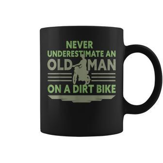 Vintage Never Underestimate An Old Man On A Dirt Bike Coffee Mug - Thegiftio UK