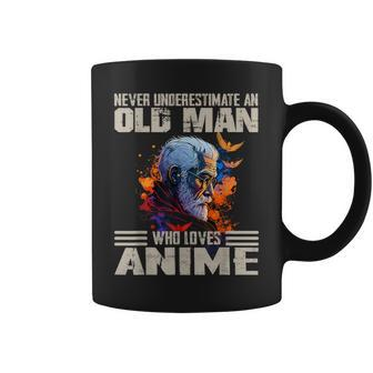 Vintage Never Underestimate An Old Man Who Loves Anime Cute Coffee Mug | Seseable CA