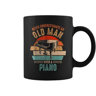 Vintage Never Underestimate An Old Man With A Piano Coffee Mug - Seseable