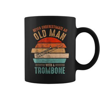 Vintage Never Underestimate An Old Man With A Trombone Coffee Mug - Seseable