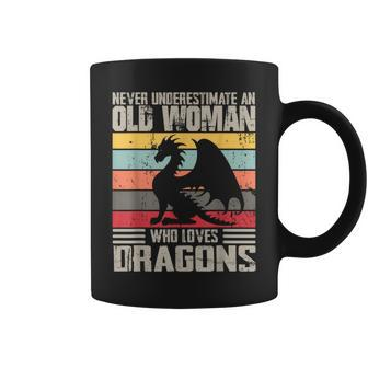 Vintage Never Underestimate An Old Woman Who Loves Dragons Coffee Mug | Mazezy