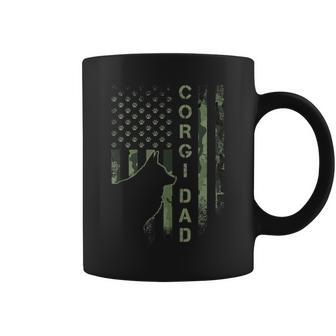 Vintage Usa American Camo Flag Proud Corgi Dad Silhouette Coffee Mug | Mazezy AU