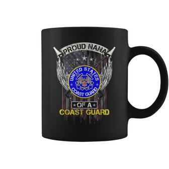 Vintage Usa American Flag Proud Nana Of A Us Coast Guard Usa Funny Gifts Coffee Mug | Mazezy