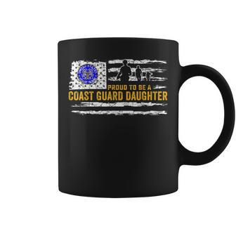 Vintage Usa American Flag Proud To Be A Coast Guard Daughter Funny Gifts For Daughter Coffee Mug | Mazezy