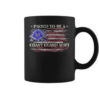Vintage Usa American Flag Proud To Be A Us Coast Guard Aunt Usa Funny Gifts Coffee Mug | Mazezy