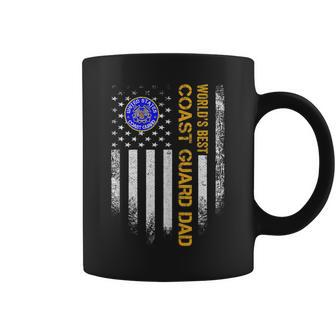 Vintage Usa American Flag Worlds Best Us Coast Guard Dad Funny Gifts For Dad Coffee Mug | Mazezy