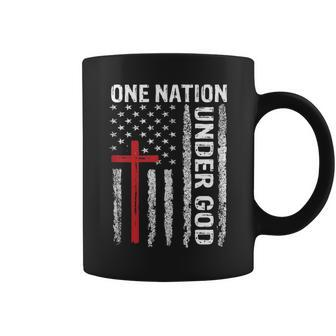 Vintage Usa Flag Christian Faith Family Freedom Coffee Mug | Mazezy