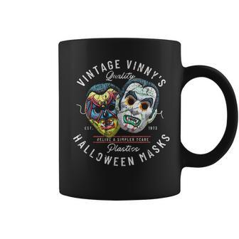 Vintage Vinnys Quality Halloween Masks Est 1973 Halloween Funny Gifts Coffee Mug | Mazezy