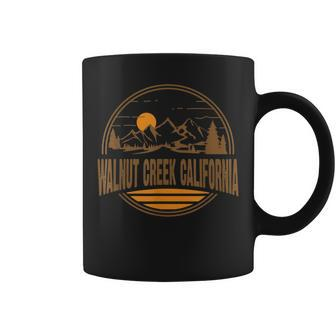 Vintage Walnut Creek California Mountain Hiking Print Coffee Mug | Mazezy CA