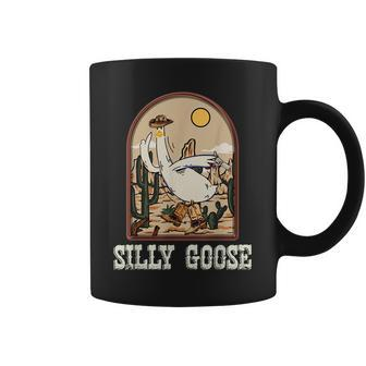 Vintage Western Cowboy Silly Goose Rodeo Funny Duck Coffee Mug | Mazezy