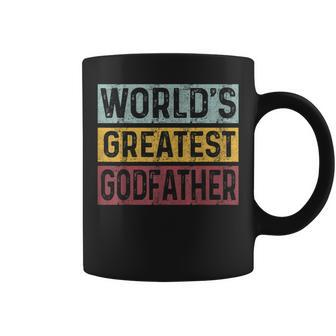 Vintage Worlds Greatest Godfather Dad Grandpa Fathers Day Coffee Mug | Mazezy