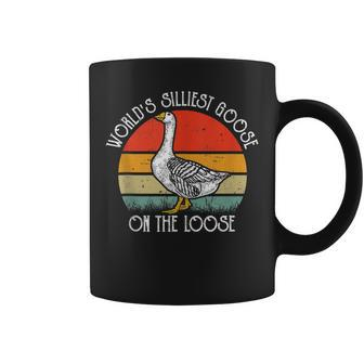Vintage Worlds Silliest Goose On The Loose Funny Coffee Mug | Mazezy
